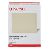 Deluxe Reinforced End Tab Folders, 9" High Front, Straight Tabs, Letter Size, 0.75" Expansion, Manila, 100/Box