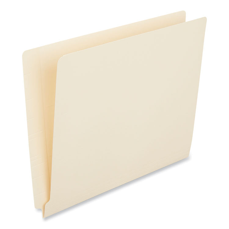 Deluxe Reinforced End Tab Folders, Straight Tabs, Letter Size, 0.75" Expansion, Manila, 100/Box