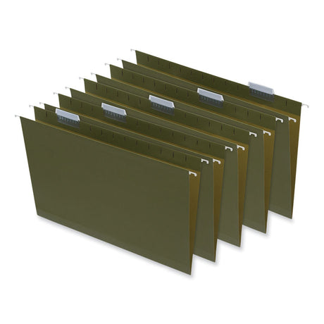 Box Bottom Hanging File Folders, 2" Capacity, Legal Size, 1/5-Cut Tabs, Standard Green, 25/Box