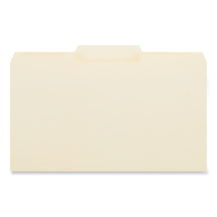 Top Tab File Folders, 1/3-Cut Tabs: Center Position, Legal Size, 0.75" Expansion, Manila, 100/Box