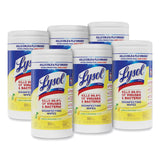 Disinfecting Wipes, 1-Ply, 7 x 7.25, Lemon and Lime Blossom, White, 80 Wipes/Canister, 6 Canisters/Carton