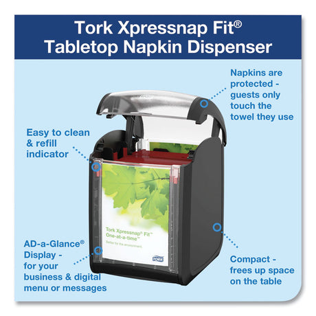 Xpressnap Fit Napkin Dispenser, Tabletop, 4.4 x 5.6 x 6.7, Black