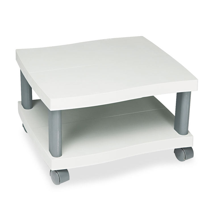 Wave Design Under-Desk Printer Stand, Plastic, 2 Shelves, 20  x 17.5  x 11.5 , White/Charcoal Gray