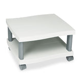 Wave Design Under-Desk Printer Stand, Plastic, 2 Shelves, 20  x 17.5  x 11.5 , White/Charcoal Gray