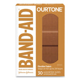 OurTone Adhesive Bandages, BR45, 2.25 x 0.63  3 x 0.75  3 x 1, Light Brown, 30/Pack