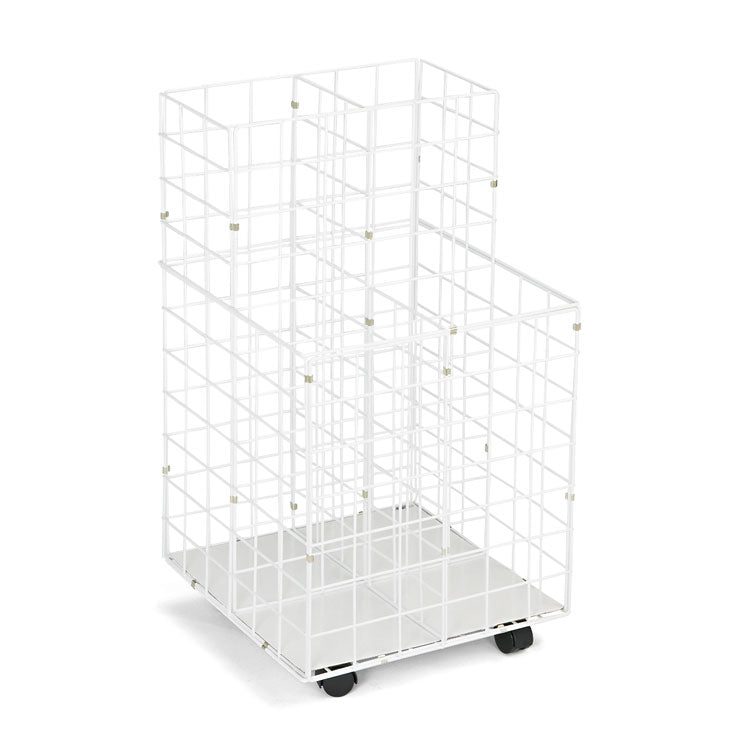 Wire Roll Files, 4 Compartments, 16.25w x 16.5d x 30.5h, White