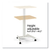Essentials Sit-Stand Single-Column Mobile Workstation, 23.6  x 20.5  x 29.6  to 44.2 , Natural Wood/Light Gray