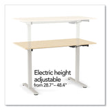 Essentials Electric Sit-Stand Two-Column Workstation, 47.2  x 23.6  x 28.7  to 48.4 , Natural Wood/Light Gray