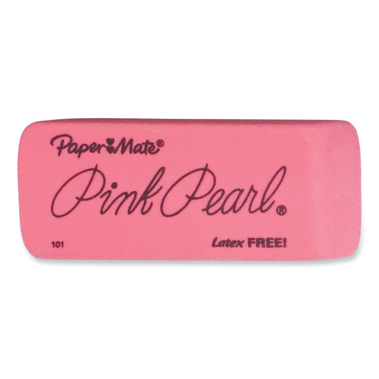 Pink Pearl Eraser, For Pencil Marks, Rectangular Block, Large, Pink, 12/Box