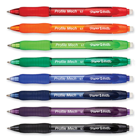 Profile Mechanical Pencils, 0.7 mm, HB (#2), Black Lead, Assorted Barrel Colors, 8/Pack