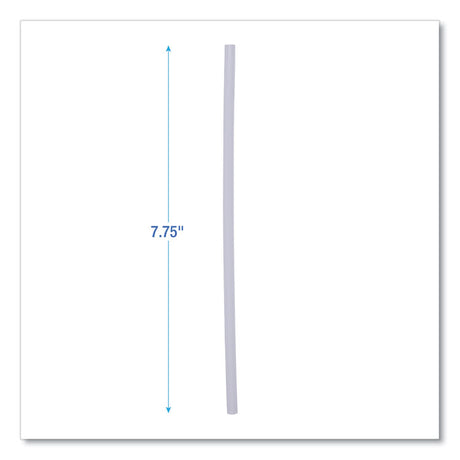 Jumbo Straws, 7.75", Plastic, Translucent, Unwrapped, 250/Pack, 50 Packs/Carton