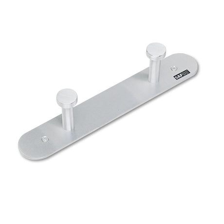 Nail Head Wall Coat Rack, Two Hooks, Metal, 12w x 2.75d x 2h, Satin