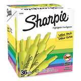 Tank Style Highlighter Value Pack, Fluorescent Yellow Ink, Chisel Tip, Yellow Barrel, 36/Box