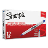 Ultra Fine Tip Permanent Marker, Ultra-Fine Needle Tip, Blue, Dozen