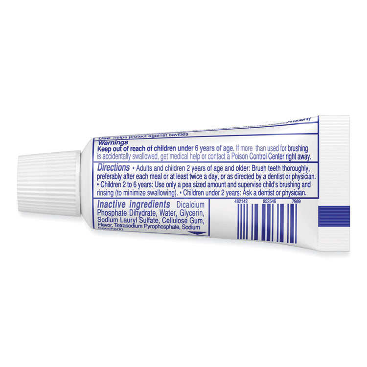 Toothpaste, Personal Size, 0.85 oz Tube, Unboxed, 240/Carton