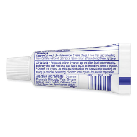 Toothpaste, Personal Size, 0.85 oz Tube, Unboxed, 240/Carton