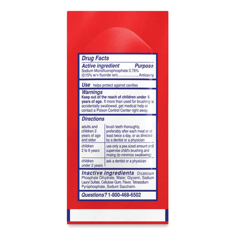 Cavity Protection Toothpaste, Regular Flavor, 0.15 oz Sachet, 1,000/Carton