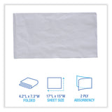 Dinner Napkin, 2-Ply, 17 x 15, White, 100/Pack, 30 Packs/Carton