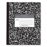 Marble Cover Composition Book, Wide/Legal Rule, Black Marble Cover, (36) 8.5 x 7 Sheets