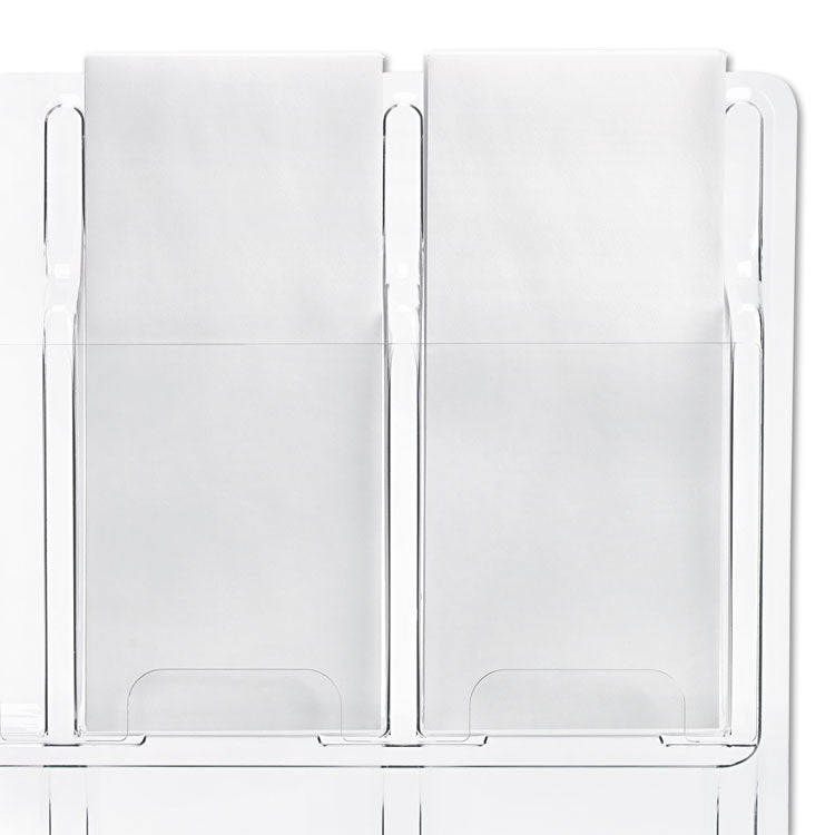 Reveal Clear Literature Displays, 24 Compartments, 30w x 2d x 41h, Clear