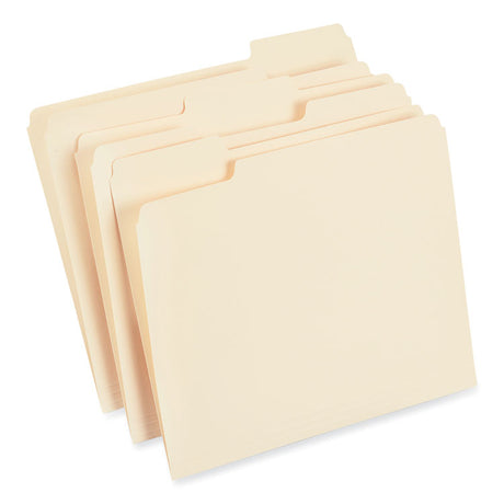 Top Tab File Folders, 1/3-Cut Tabs: Assorted, Letter Size, 0.75" Expansion, Manila, 250/Box