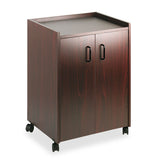 Mobile Refreshment Center, Engineered Wood, 3 Shelves, 23  x 18  x 31 , Mahogany