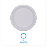 Hi-Impact Plastic Dinnerware, Plate, 10  dia, White, 500/Carton