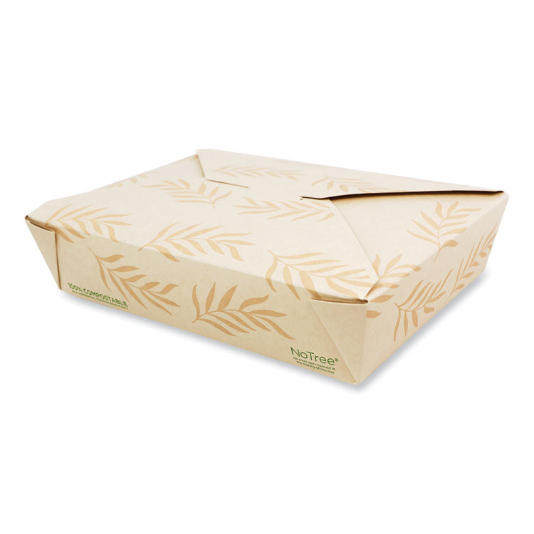 No Tree Folded Takeout Containers, 50 oz, 6.2 x 8.5 x 1.85, Natural, Sugarcane, 200/Carton