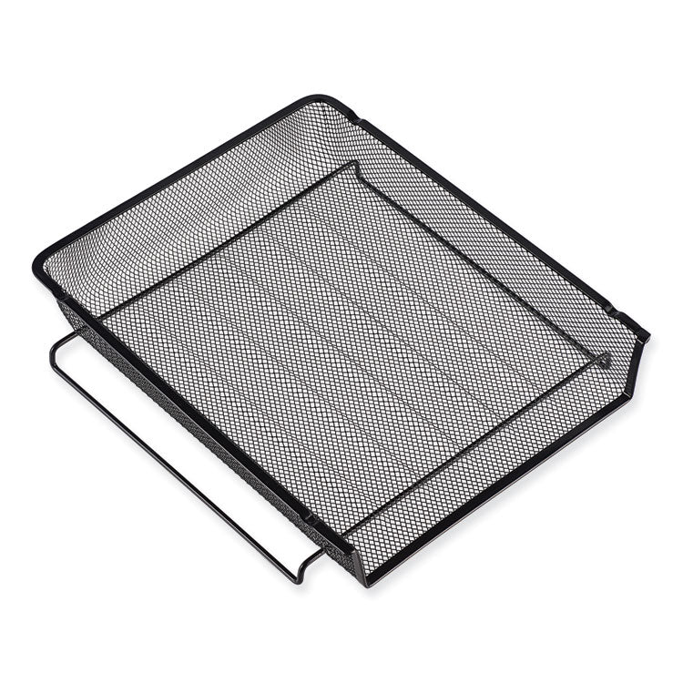 Deluxe Mesh Stacking Side Load Tray, 1 Section, Legal Size Files, 17" x 10.88" x 2.5", Black