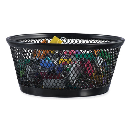 Jumbo Mesh Storage Dish, 4.38" Diameter x 2"h, Black