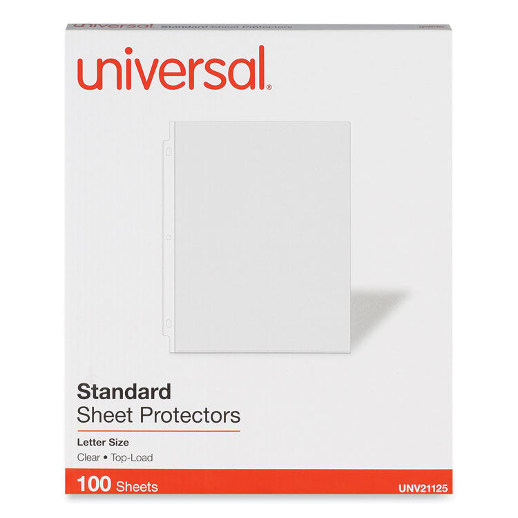 Top-Load Poly Sheet Protectors, Standard, Letter, Clear, 100/Box