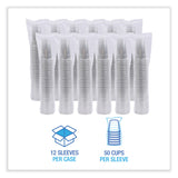 Clear Plastic Cold Cups, 24 oz, 50/Sleeve, 12 Sleeves/Carton