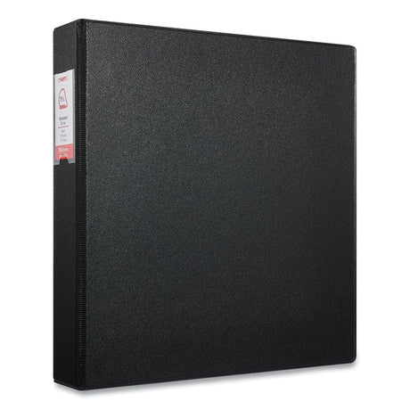 Deluxe Non-View D-Ring Binder with Label Holder, 3 Rings, 1.5" Capacity, 11 x 8.5, Black