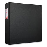 Deluxe Non-View D-Ring Binder with Label Holder, 3 Rings, 2" Capacity, 11 x 8.5, Black