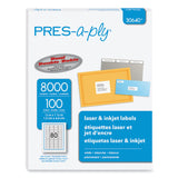 Labels, Inkjet/Laser Printers, 0.5 x 1.75, White, 80/Sheet, 100 Sheets/Pack