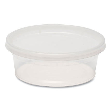 Plastic Deli Container with Lid, 8 oz, Clear, Plastic, 240/Carton