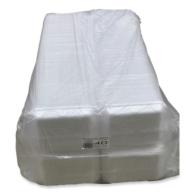 Meat Trays, #4D, 9.47 x 7.12 x 1.32, White, 500/Carton