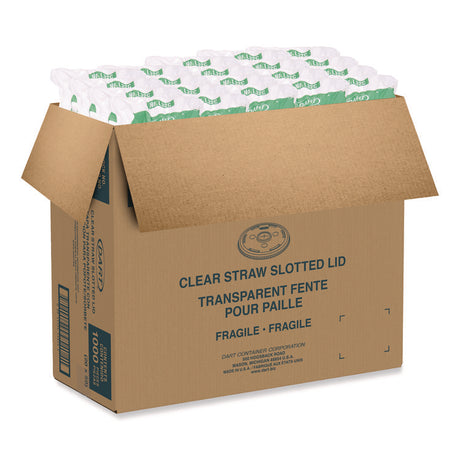 Straw-Slot Cold Cup Lids, Fits 30 oz to 32 oz Cups, Clear, 50/Sleeve, 20 Sleeves/Carton