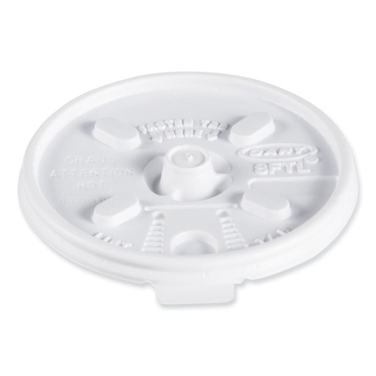 Lift n  Lock Plastic Hot Cup Lids, Fits 8 oz Cups, White, 1,000/Carton