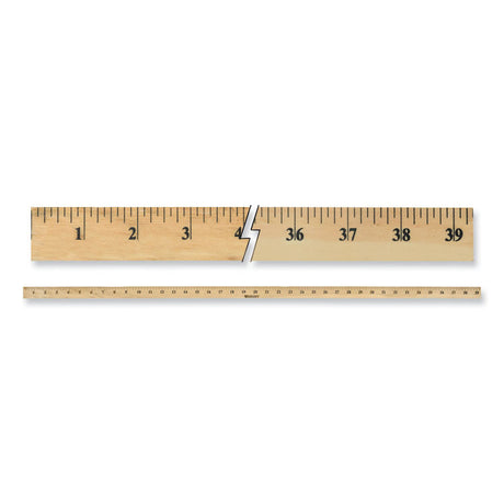 Wooden Meter Stick, Standard/Metric, 39.5", Clear Lacquer Finish, 12/Box