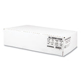 Low-Density Commercial Can Liners, 60 gal, 1.5 mil, 38  x 58 , Black, Interleaved Roll, 20 Bags/Roll, 5 Rolls/Carton