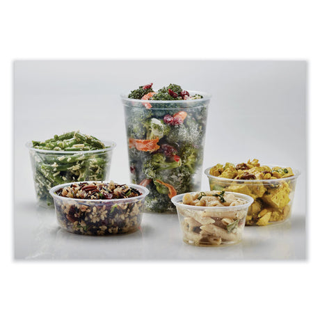 Microwavable Deli Containers, 12 oz, 4.6 Diameter x 2.3 h, Clear, Plastic, 500/Carton
