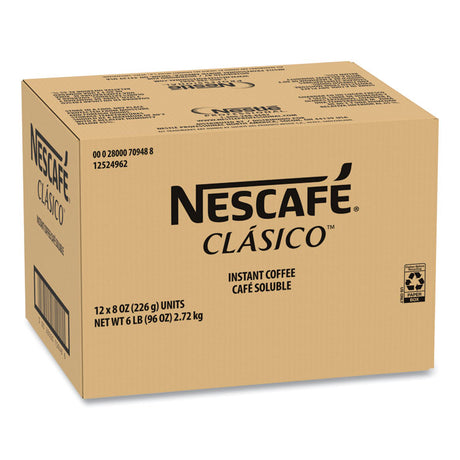 Clasico Dark Roast Instant Coffee, 8 oz, 12/Carton