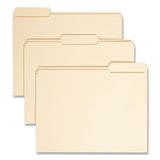 100% Recycled Reinforced Top Tab File Folders, 1/3-Cut Tabs: Assorted, Letter Size, 0.75" Expansion, Manila, 100/Box