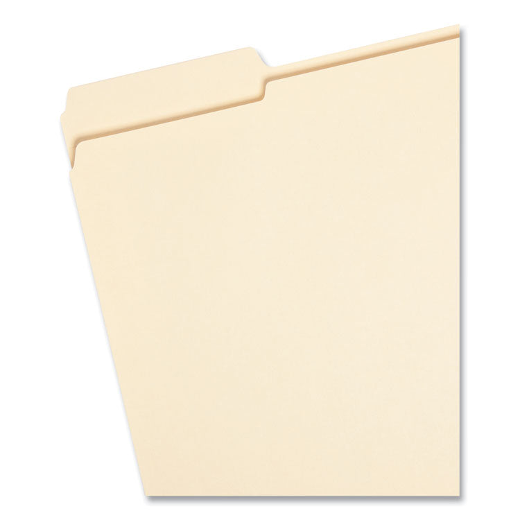 100% Recycled Reinforced Top Tab File Folders, 1/3-Cut Tabs: Assorted, Letter Size, 0.75" Expansion, Manila, 100/Box