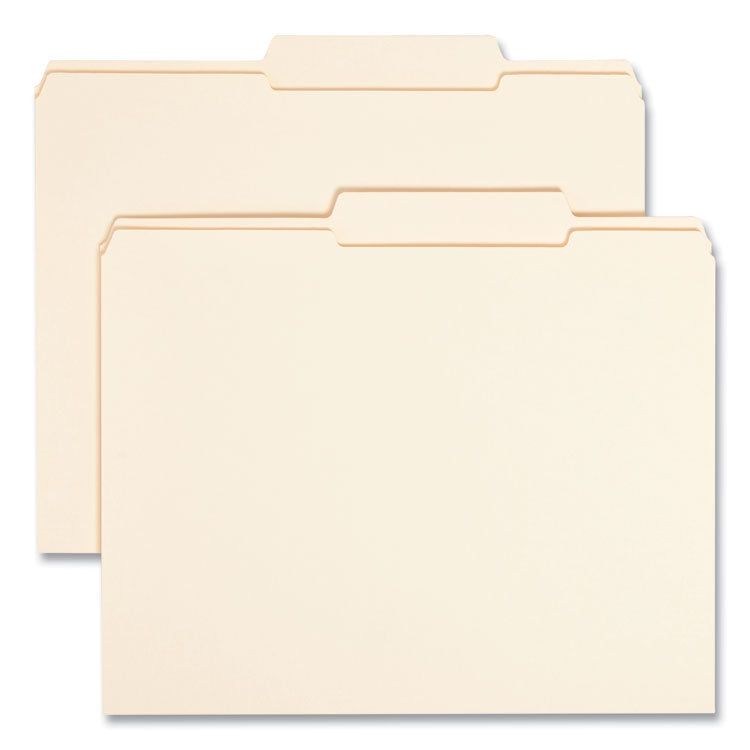 Reinforced Guide Height File Folders, 2/5-Cut Tabs: Right of Center Position, Letter Size, 0.75" Expansion, Manila, 100/Box