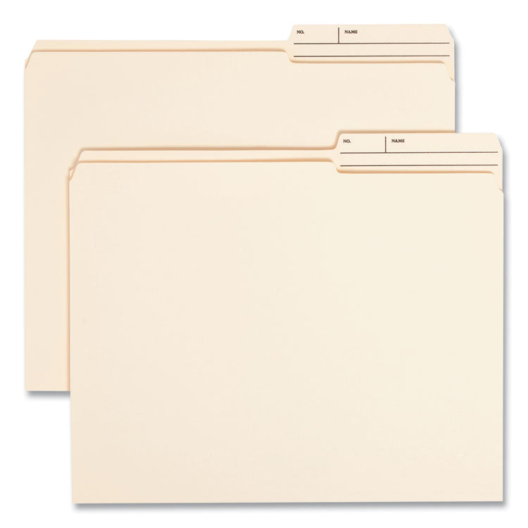 Reinforced Guide Height File Folders, 2/5-Cut Printed Tabs: Right Position, Letter Size, 0.75" Expansion, Manila, 100/Box