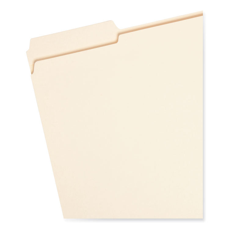 Reinforced Tab Manila File Folders, 1/3-Cut Tabs: Assorted, Letter Size, 0.75" Expansion, 14-pt Manila, 100/Box