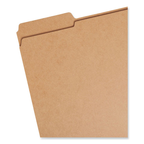 Heavyweight Kraft File Folder, 1/3-Cut Tabs: Assorted, Letter Size, 0.75" Expansion, 11-pt Kraft, Brown, 100/Box