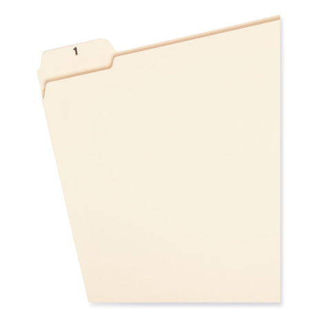 Indexed File Folder Sets, 1/5-Cut Prelabeled Tabs: 1 to 31, Letter Size, 0.75" Expansion, Manila, 31/Set